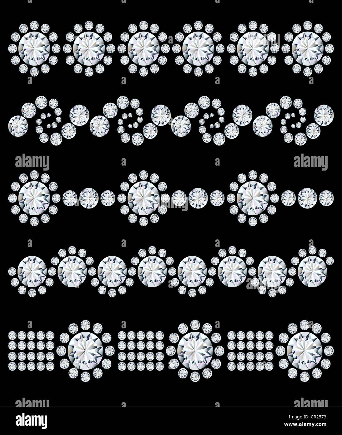 Diamonds. Vector seamless pattern on a black background Stock Photo - Alamy
