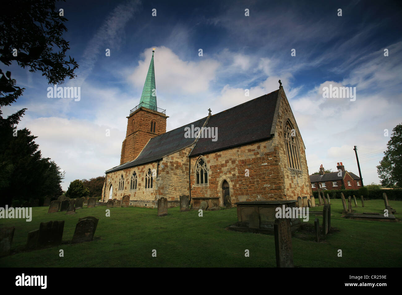 Old English Church Medieval British Village Church Stock Photo