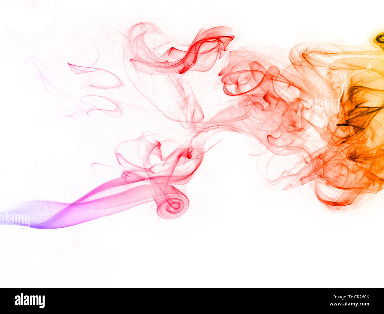 smoke rising from a match showing turbulent swirls Stock Photo