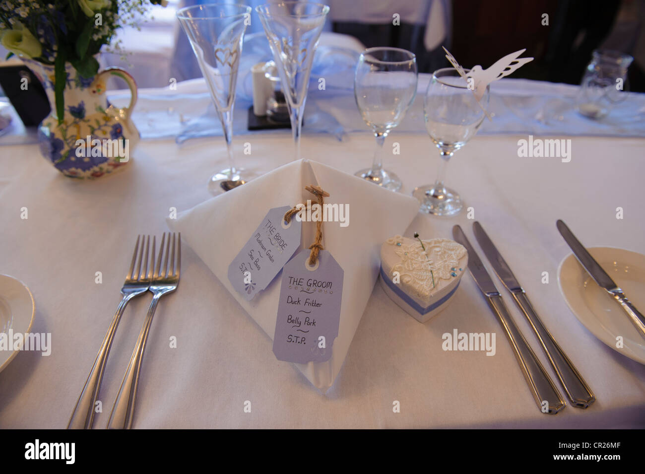 wedding reception table Stock Photo