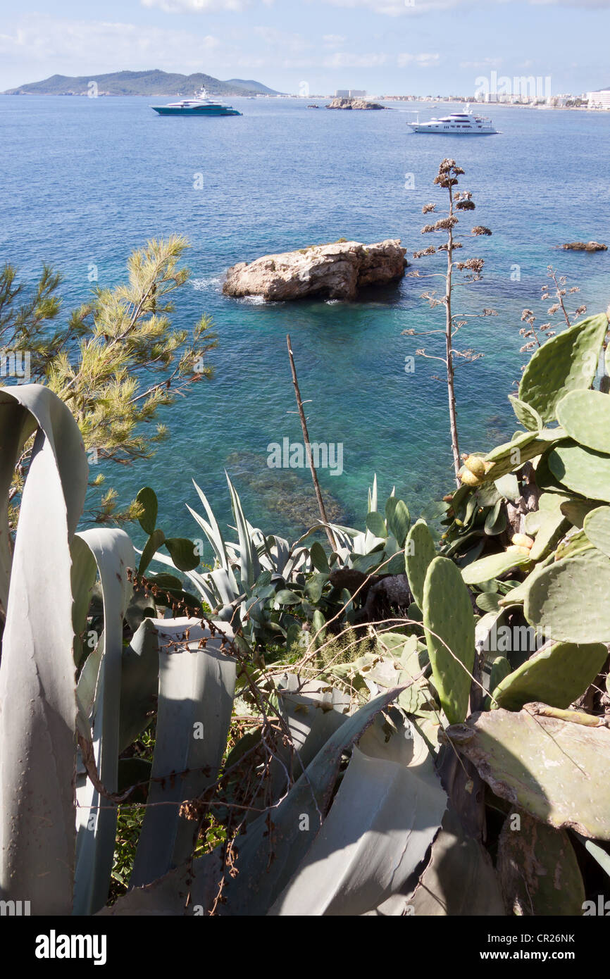 A view of Playa den Bossa from Ibiza Stock Photo