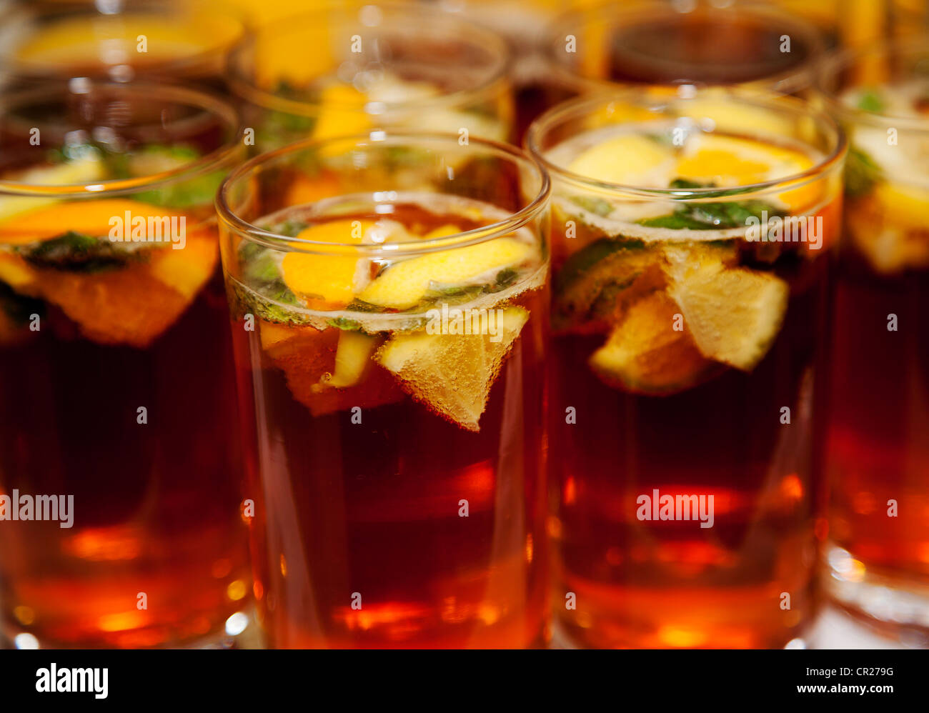 Glass of Pimms Stock Photo Alamy