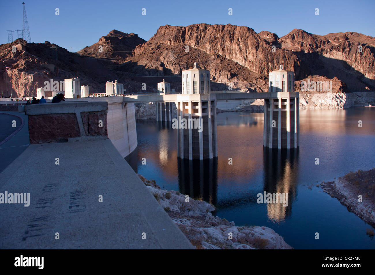 Hoover Dam at Lake Mead Las Vegas Nevada USA. Stock Photo