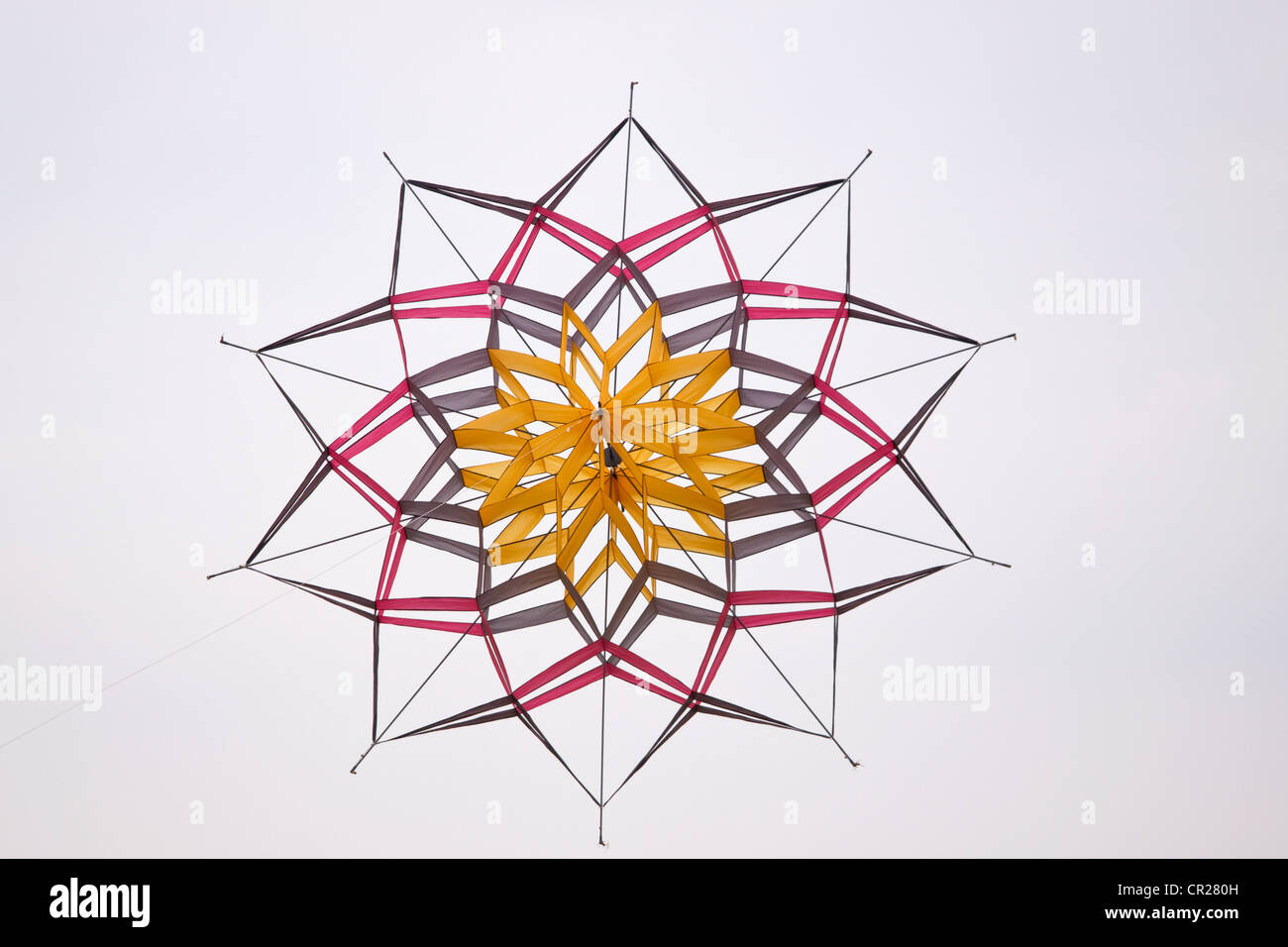 Twentysided balsa wood kite rides the wind Stock Photo Alamy