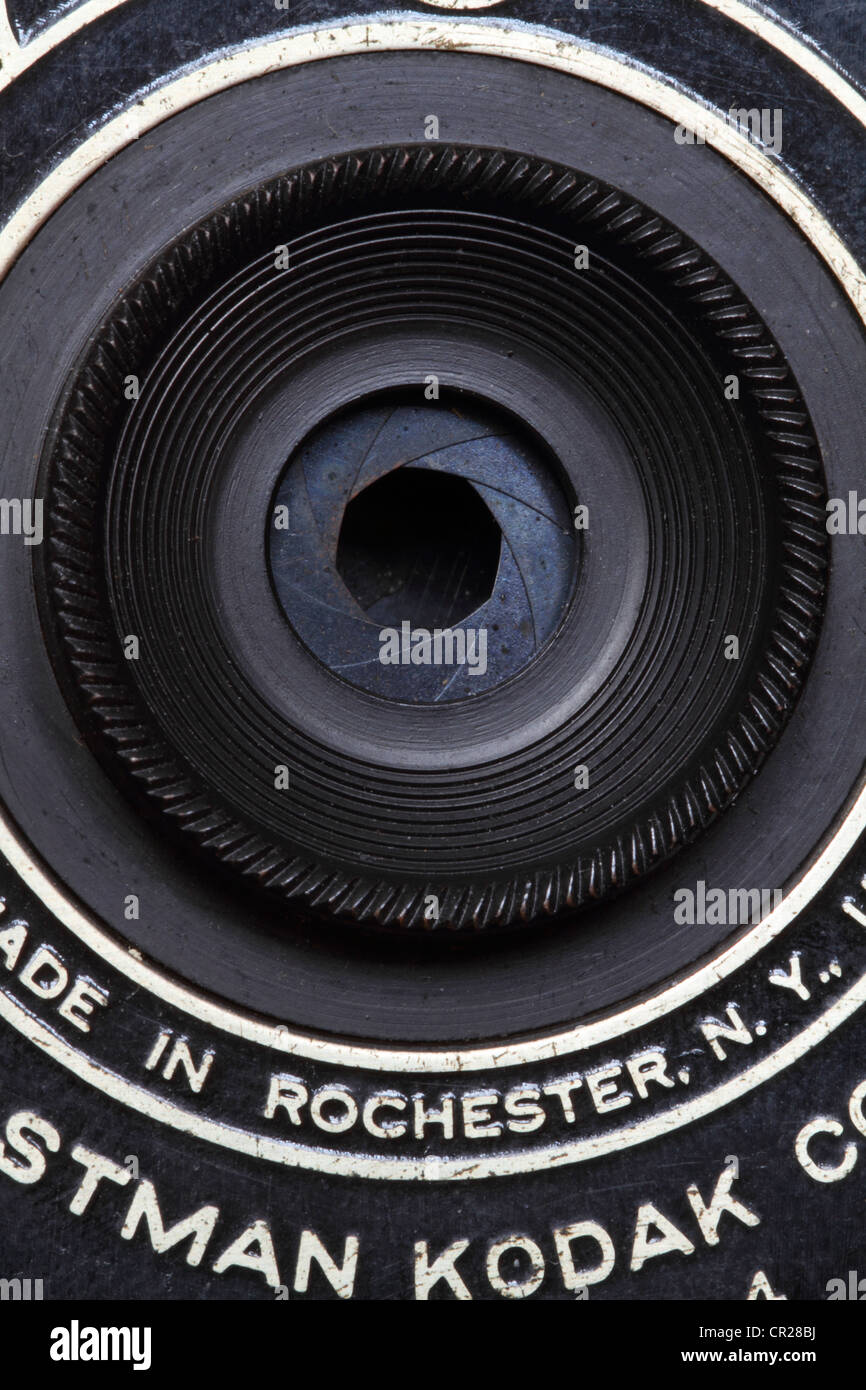 A close-up of a Vintage Eastman Kodak Folding Pocket Camera No. 1A from the early 1900s. Stock Photo