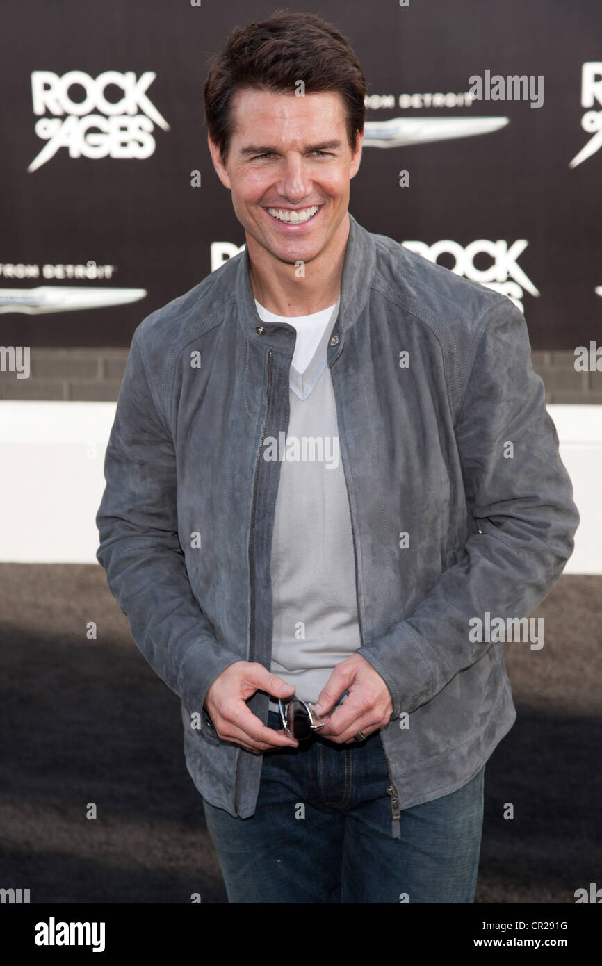 Actor Tom Cruise arrives at the premiere of Warner Bros. Pictures' 'Rock of Ages' at Grauman's Chinese Theatre on June 8, 2012 Stock Photo