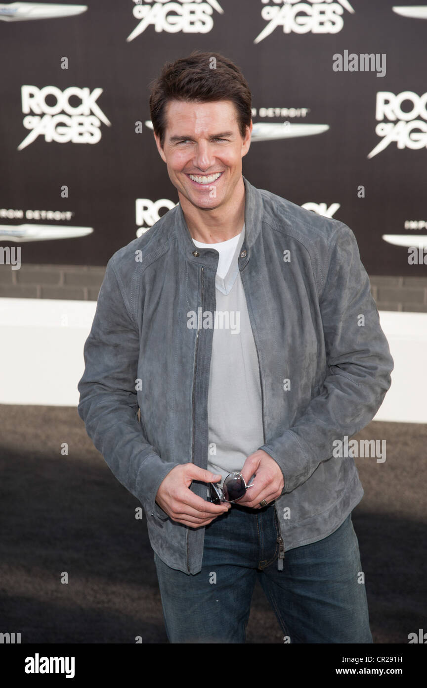 Actor Tom Cruise arrives at the premiere of Warner Bros. Pictures' 'Rock of Ages' at Grauman's Chinese Theatre on June 8, 2012 Stock Photo