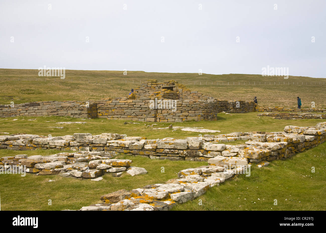 Orkney West Mainland Brough of Birsay ruins of several Norse long