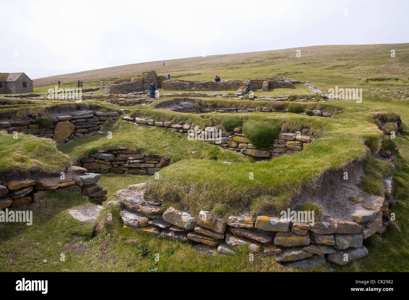 Orkney West Mainland Brough of Birsay ruins of several Norse long