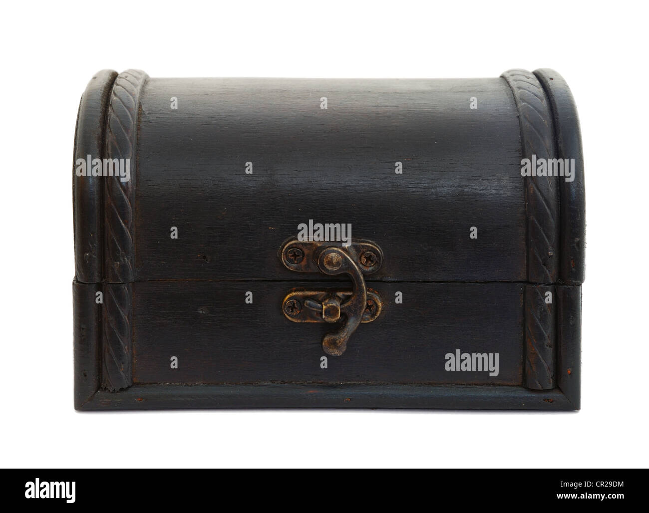 Closed wooden chest isolated on white background Stock Photo - Alamy