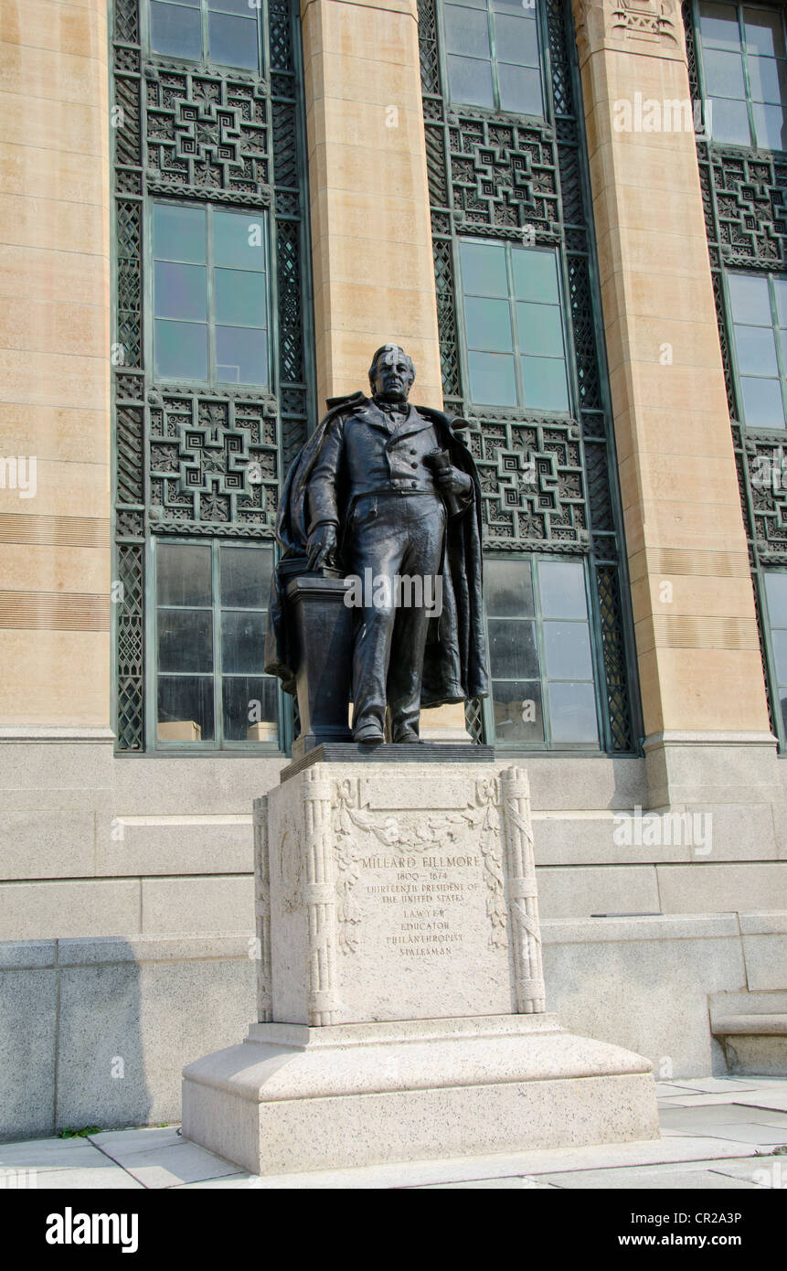 New York, Buffalo, City Hall. Art Deco building completed in 1931 by Dietel, Wade & Jones. Statue of Millard Fillmore. Stock Photo