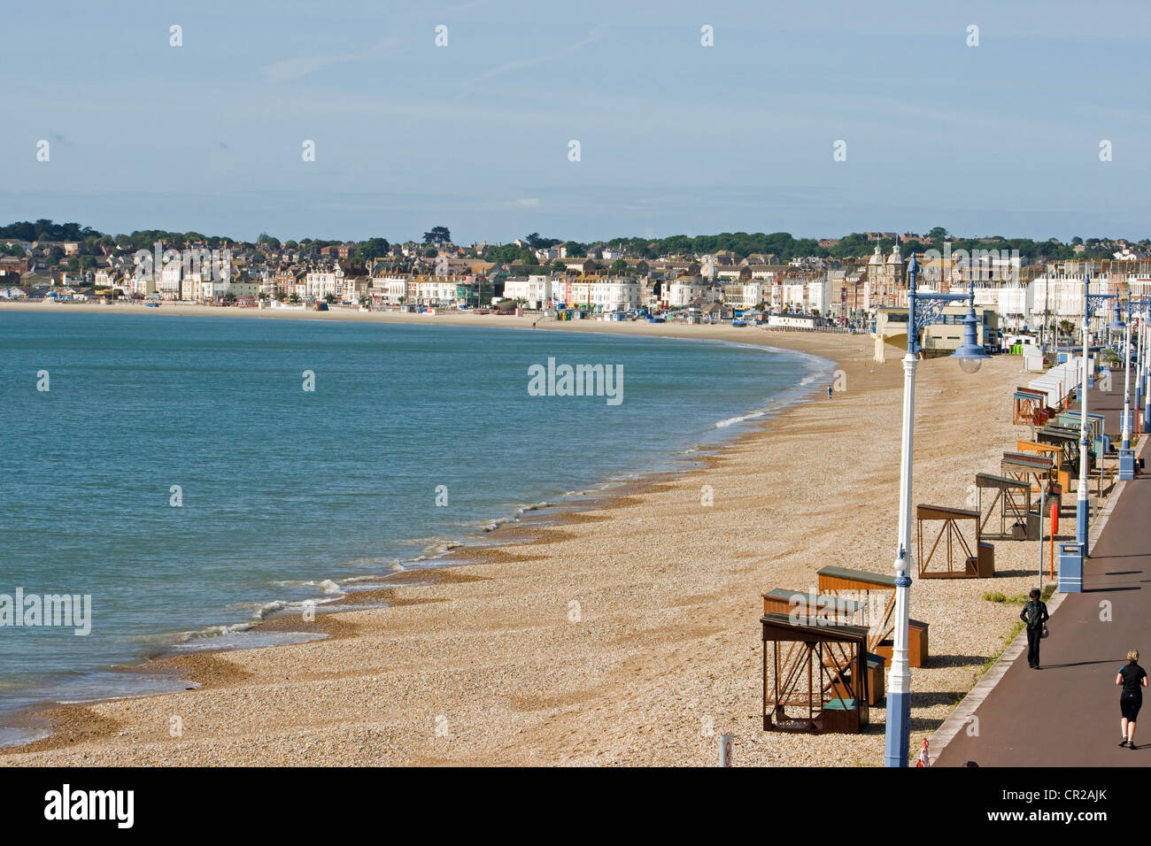 Weymouth beach looking towards the town from the Greenhill area Stock