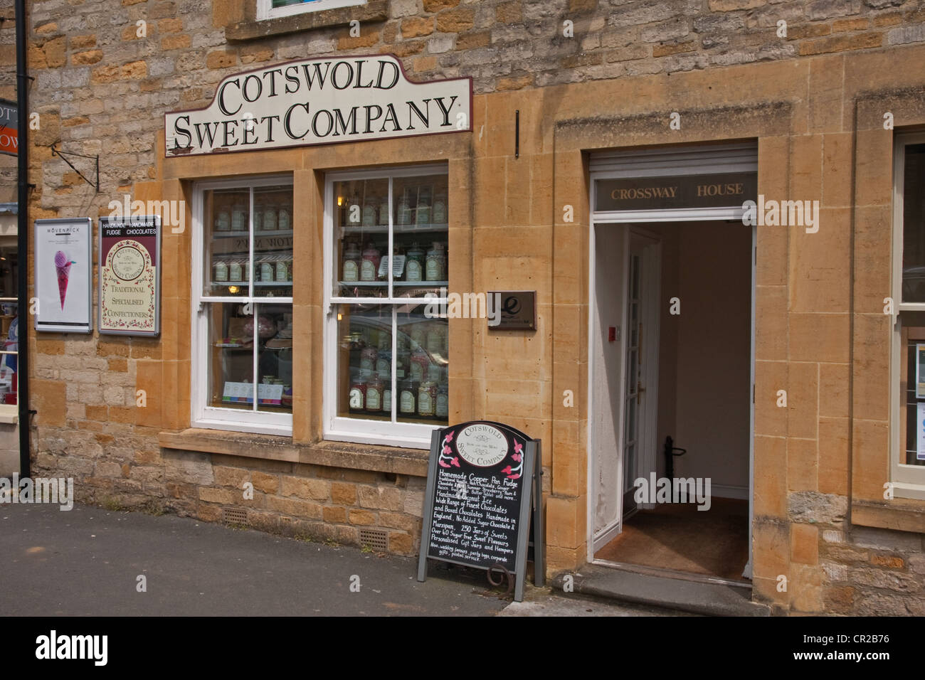 Cotswold Sweet Company shop in Cotswolds town of Stow-on-the-Wold Stock Photo