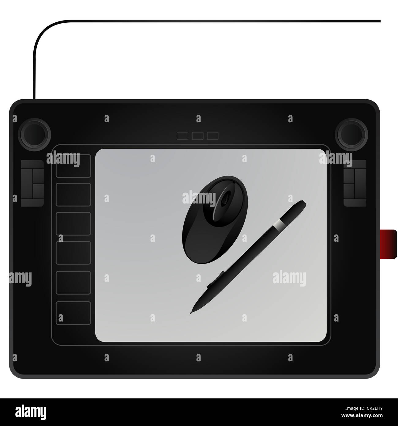 Modern graphic tablet with mouse and pen Stock Photo - Alamy
