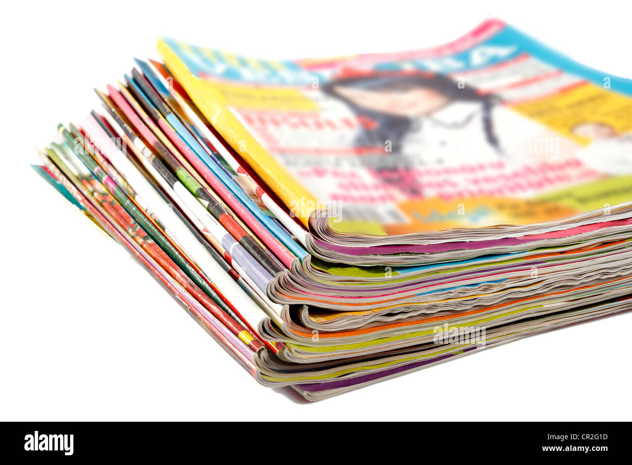 Stack of magazines .Closeup background of a pile of old magazines with  bending pages 23579660 Stock Photo at Vecteezy