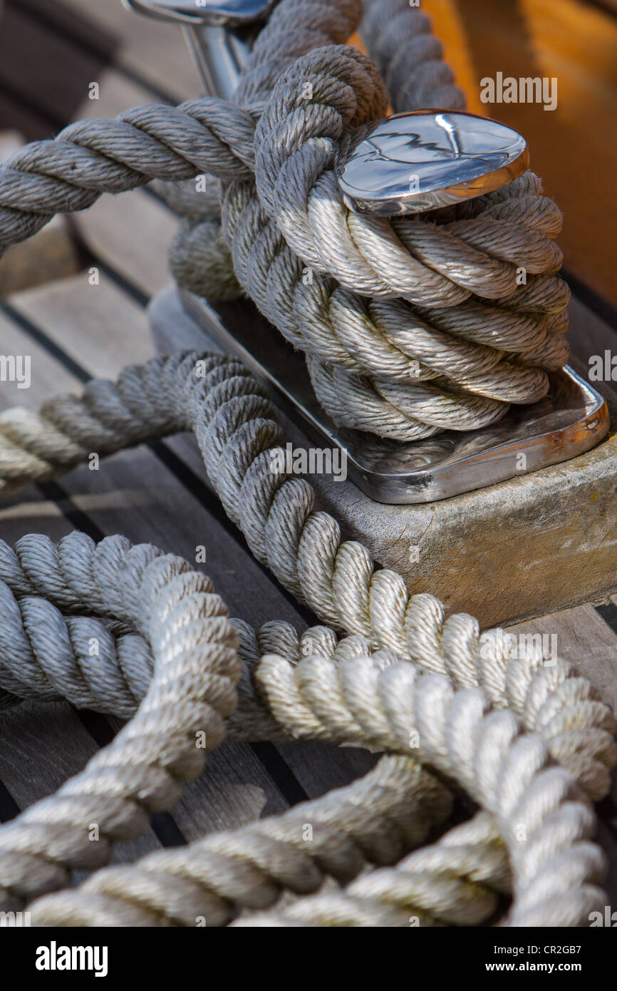 Rope of mooring Stock Photo