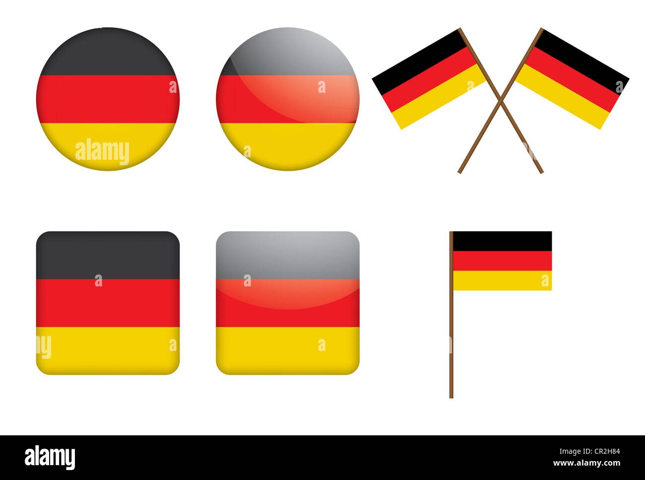 badges with German flag illustration Stock Photo
