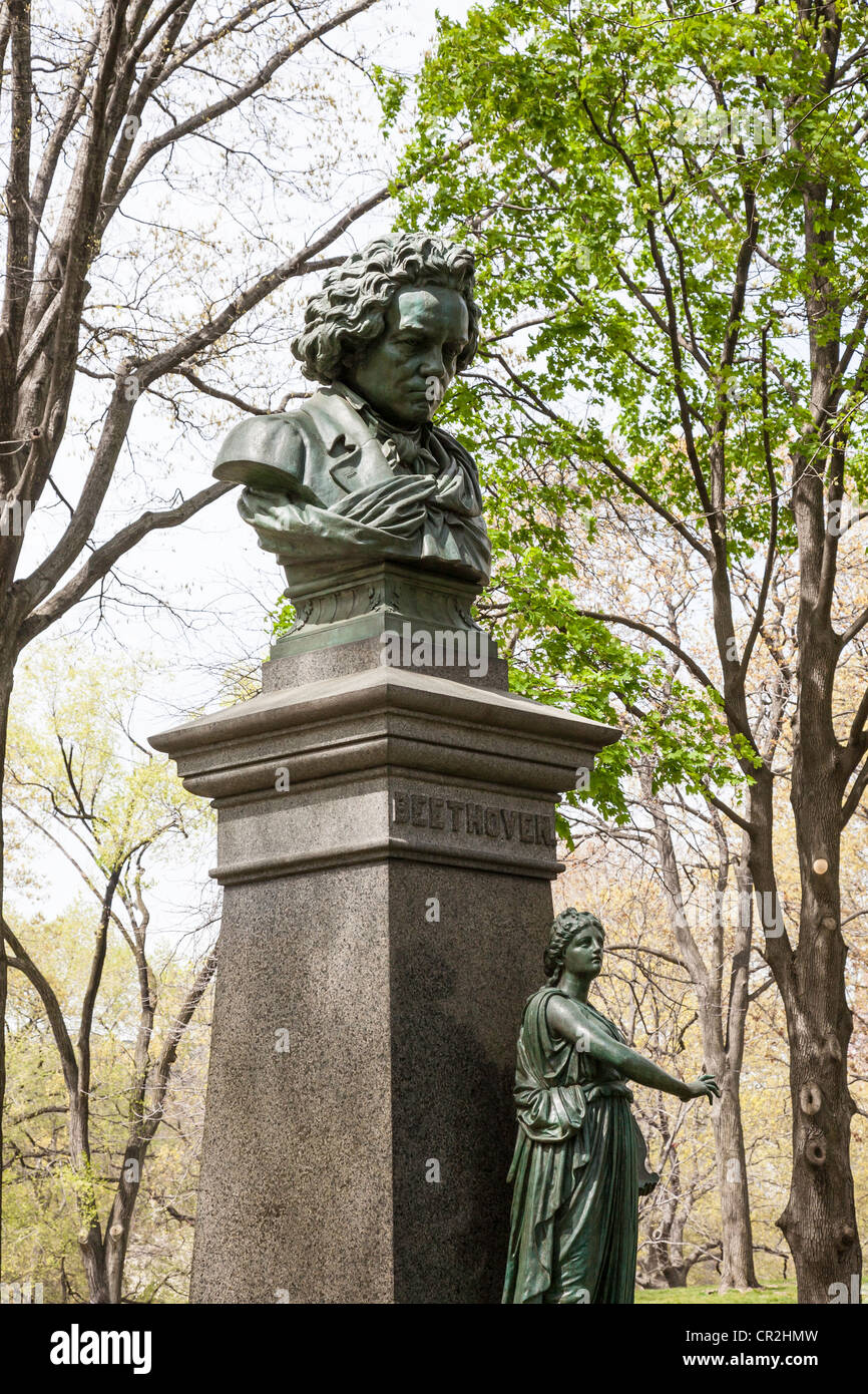Beethoven Statue in Central Park, NYC Stock Photo Alamy