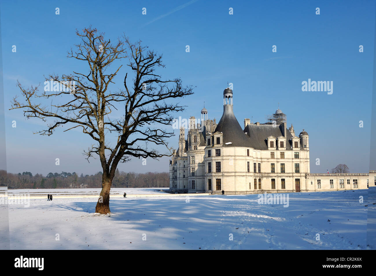 France Chambord chateau : one of the most famous castles in Loire Valley. Stock Photo