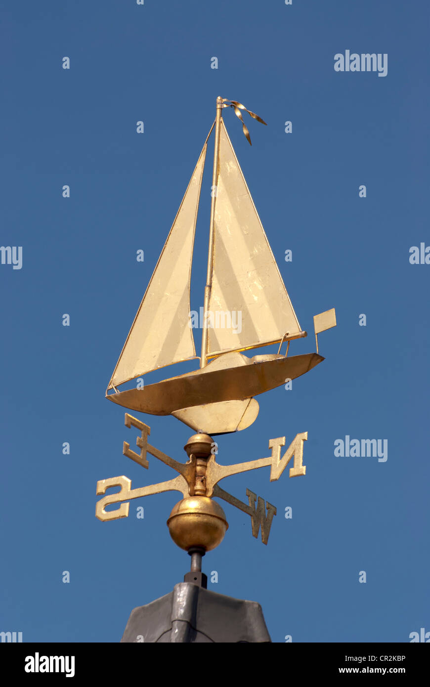 Weather Vane Rudder Weather vane with a yacht for a