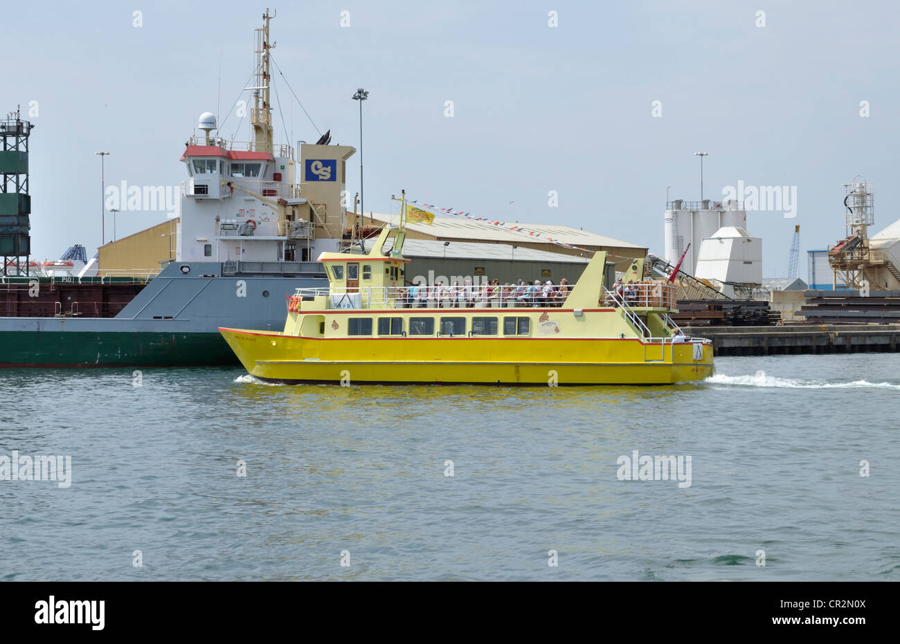 The pleasure boat Maid of Poole leaves Poole Quay, Dorset, and sets off