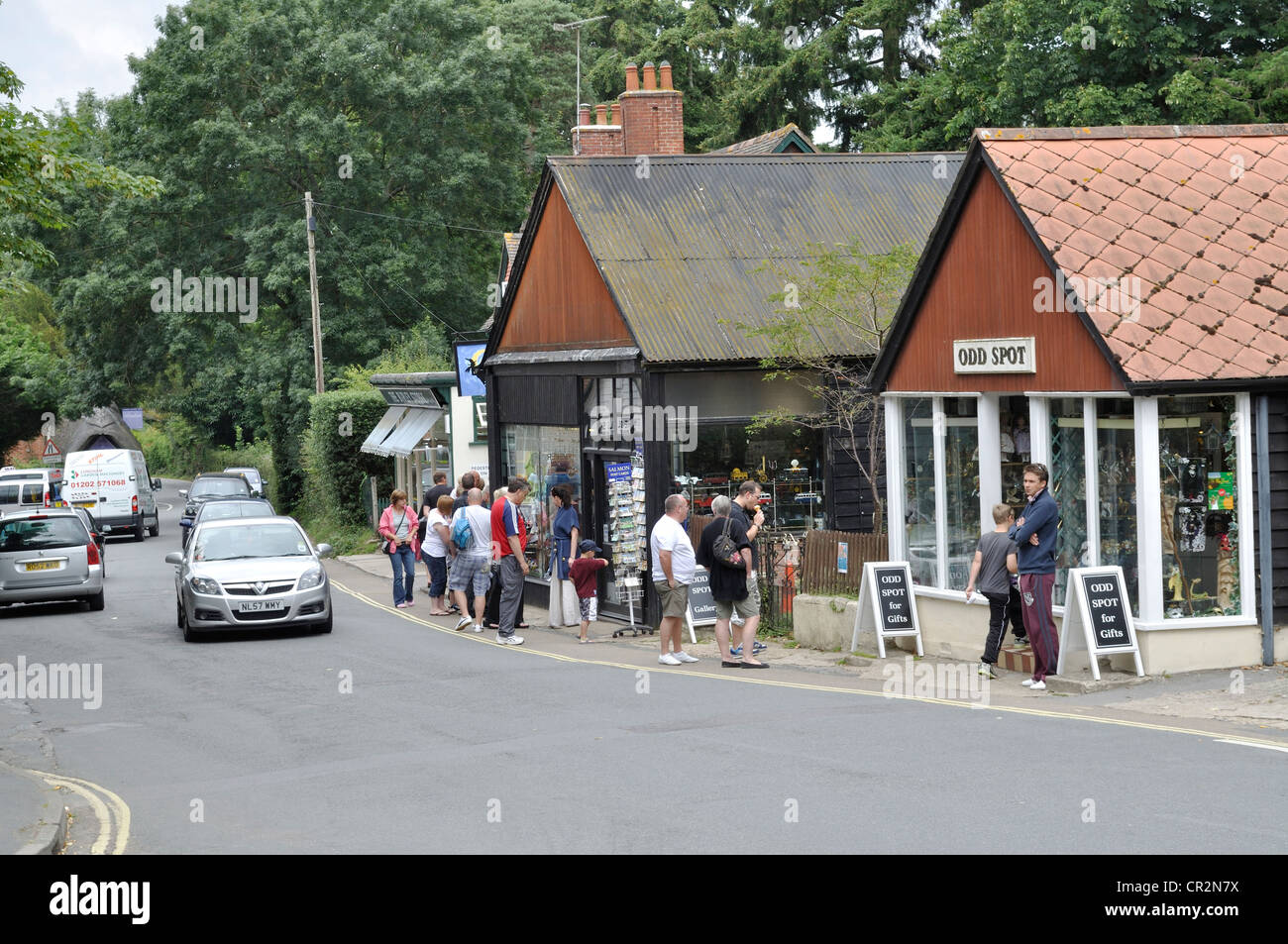 Gift shops in Burley, Hampshire, a popular tourist attraction in the New Forest with witchcraft connections Stock Photo