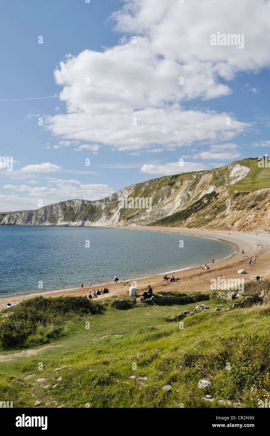 The shingle beach at Worbarrow Bay, near Tyneham, Dorset. Stock Photo