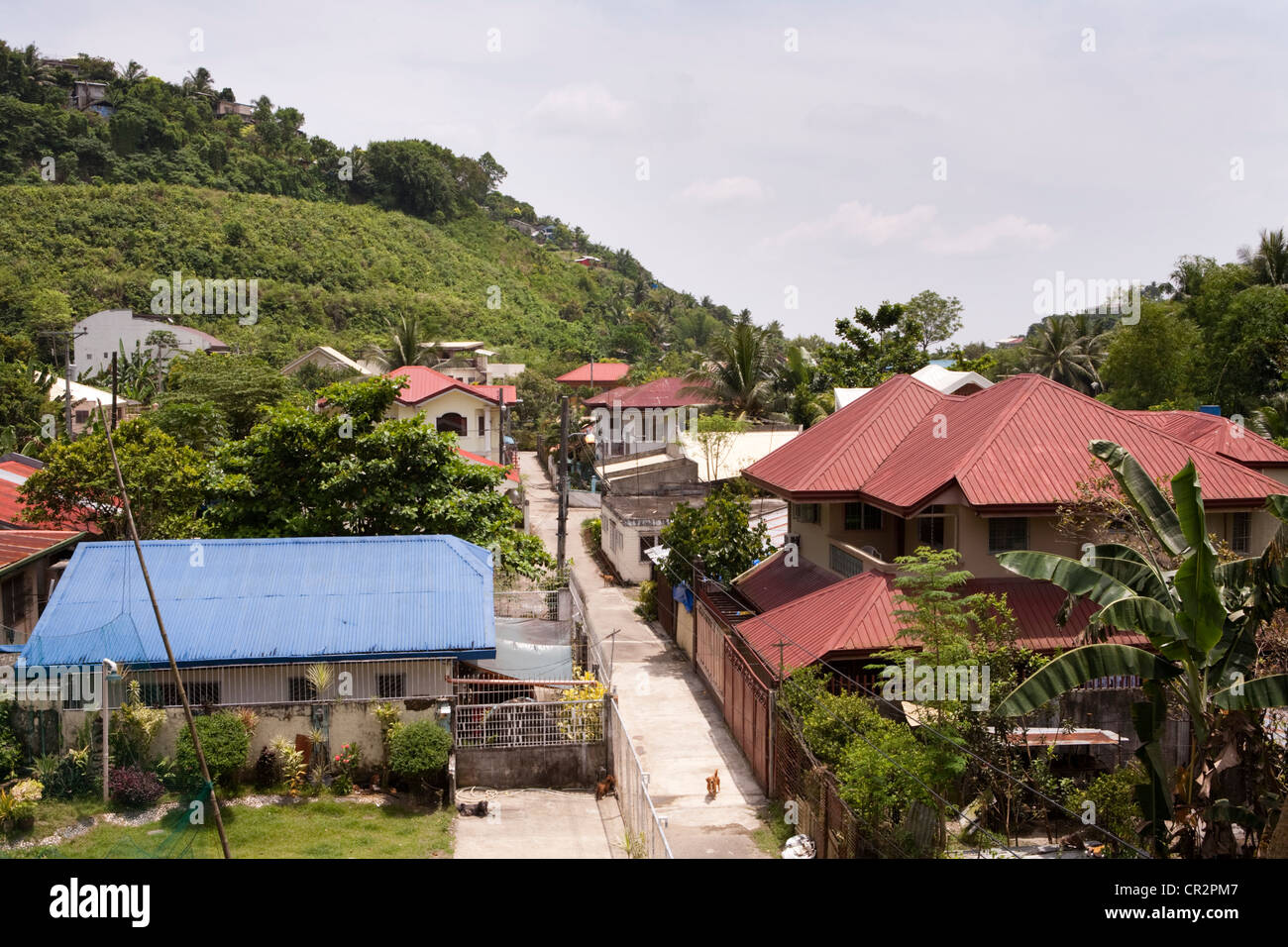 Houses in Golden Valley, Lahug. Cebu City, Cebu, Visayas, Philippines. Stock Photo