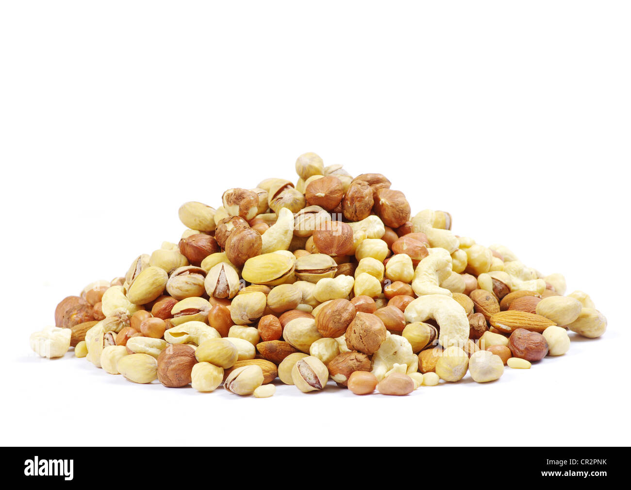 mixed nuts on white background Stock Photo