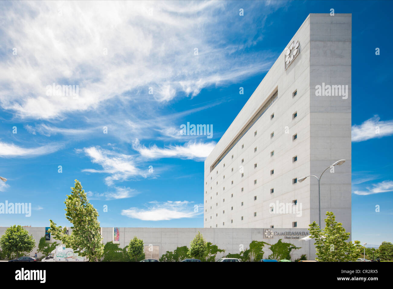 Granada Spain Andalucia Museum of Andalusian Memory by Alberto Campo Baeza. Top floor: restaurant of famous chef Alvaro Arriaga. Stock Photo