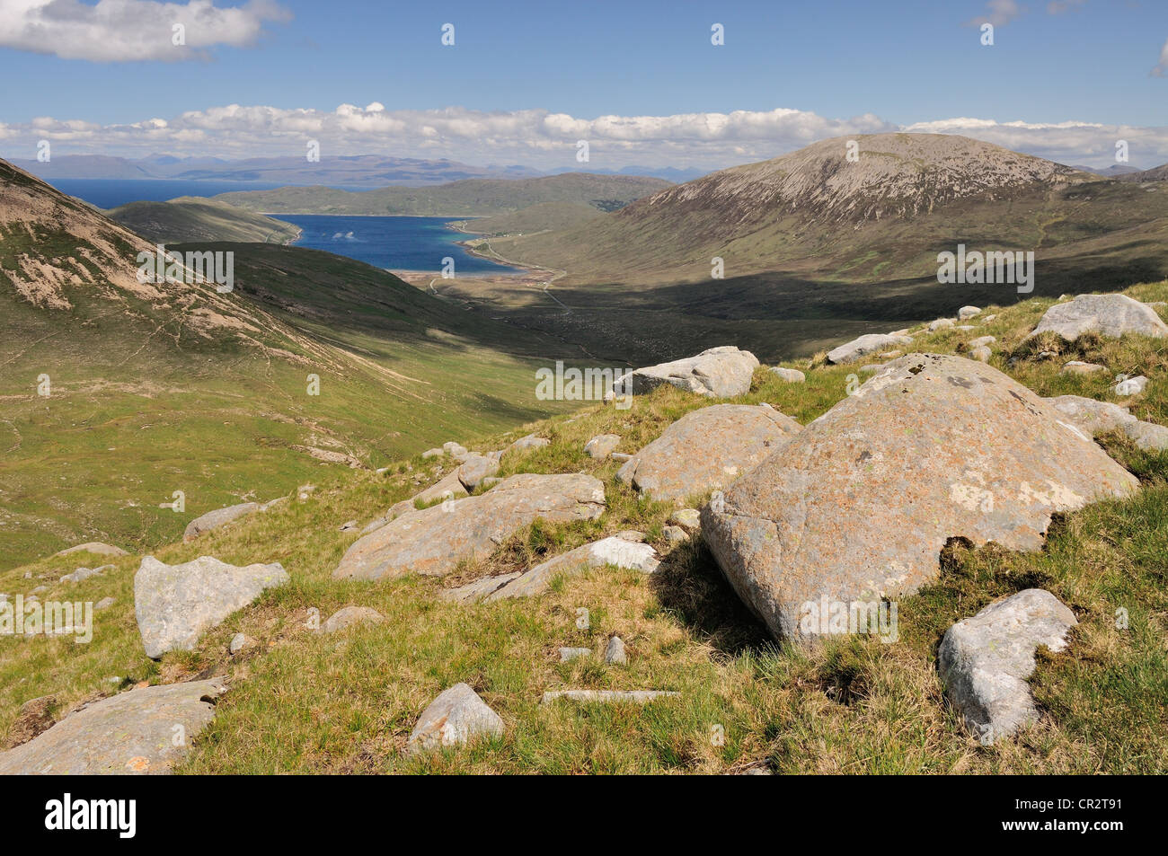 View from Marsco towards Loch Ainort and Glas Bheinn Mhor, Isle of Skye, Inner Hebrides, Scotland Stock Photo