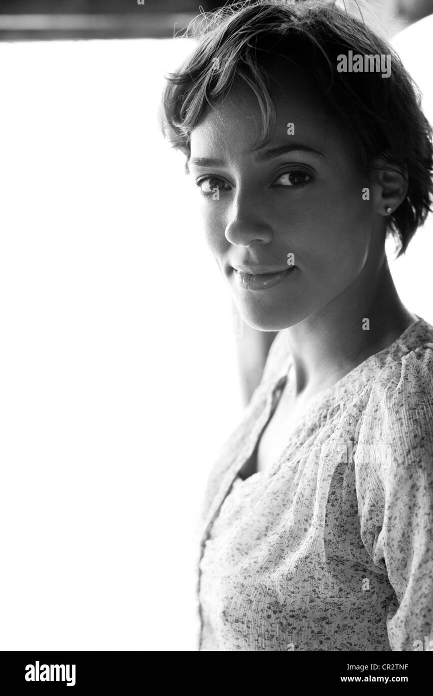 Woman brown eyes in Black and White Stock Photos & Images - Alamy
