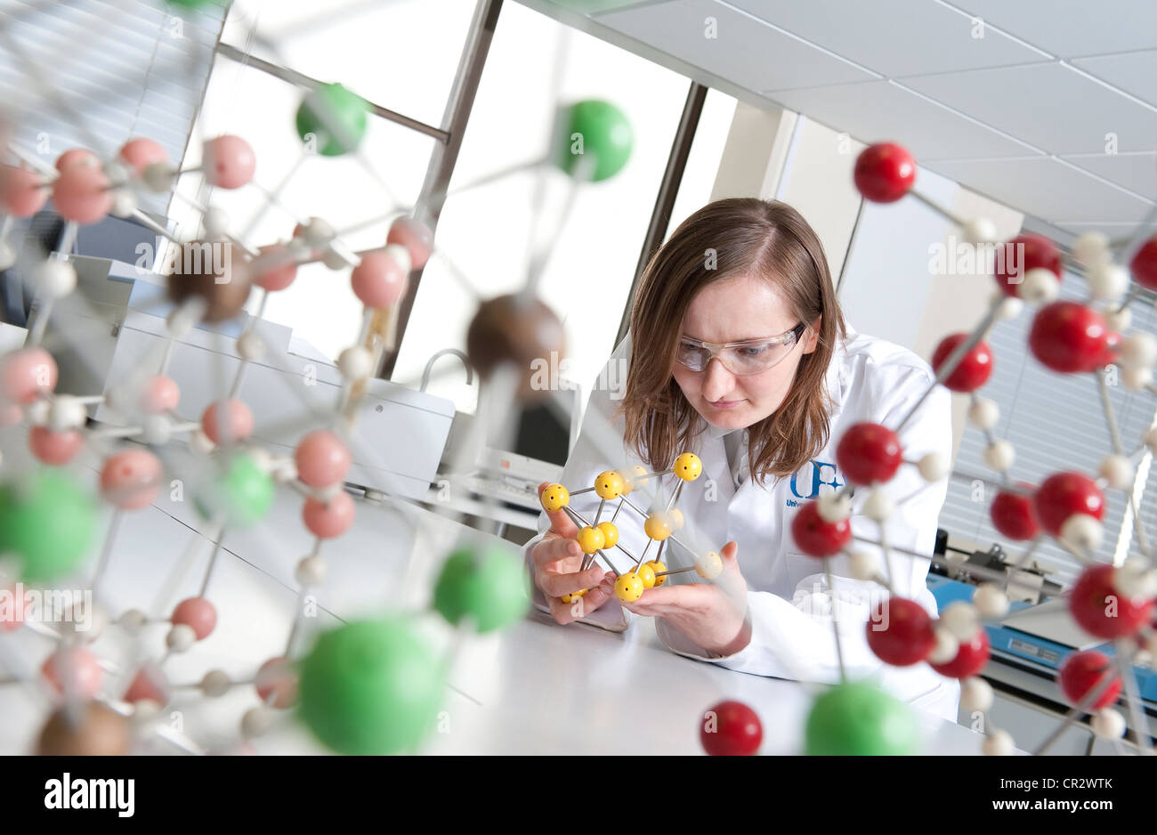 female laboratory technician in lab Stock Photo