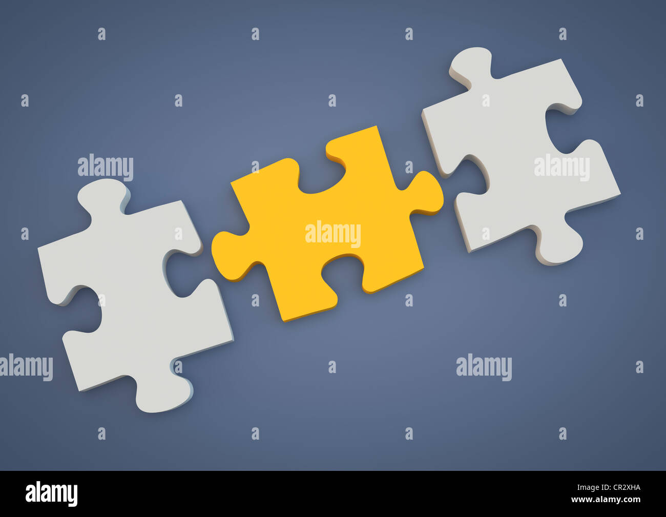 Puzzle pieces, symbolic image for collaboration, components, 3D