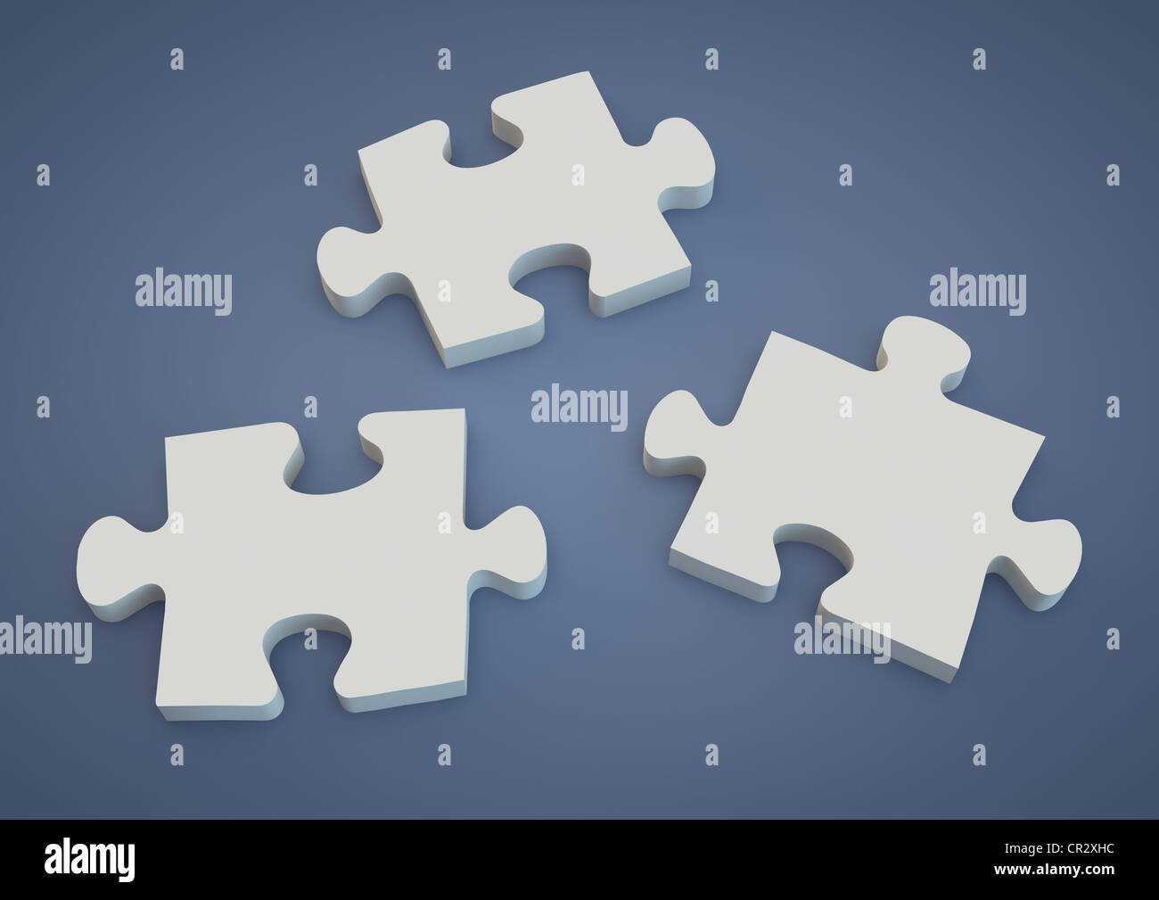 Puzzle pieces, symbolic image for collaboration, components, 3D