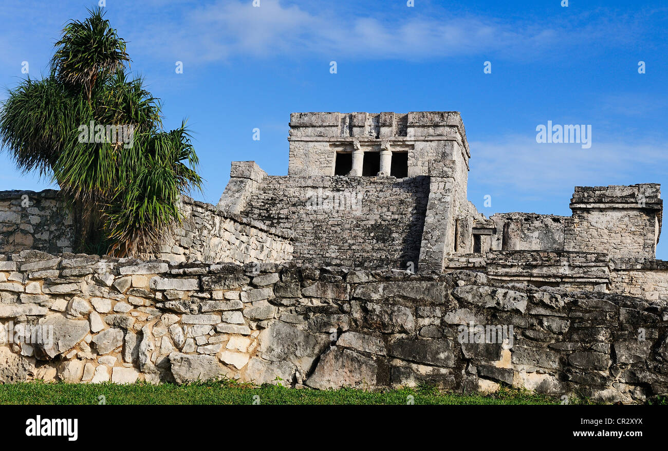 Photo of the Mayan ruins in Tulum Mexico. Stock Photo