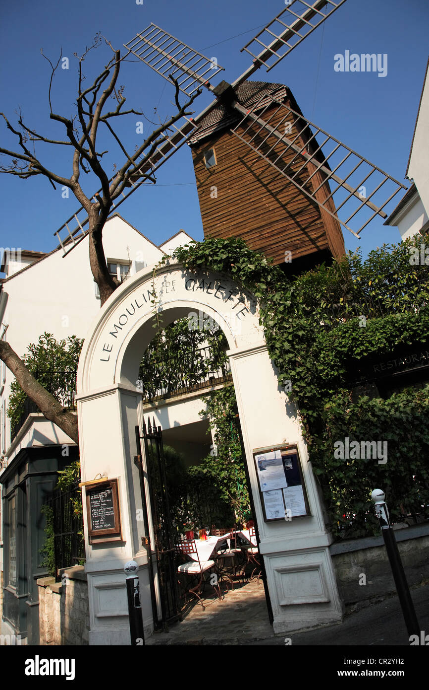 France, Paris, Montmartre District, Le Moulin de la Galette Restaurant Stock Photo Alamy