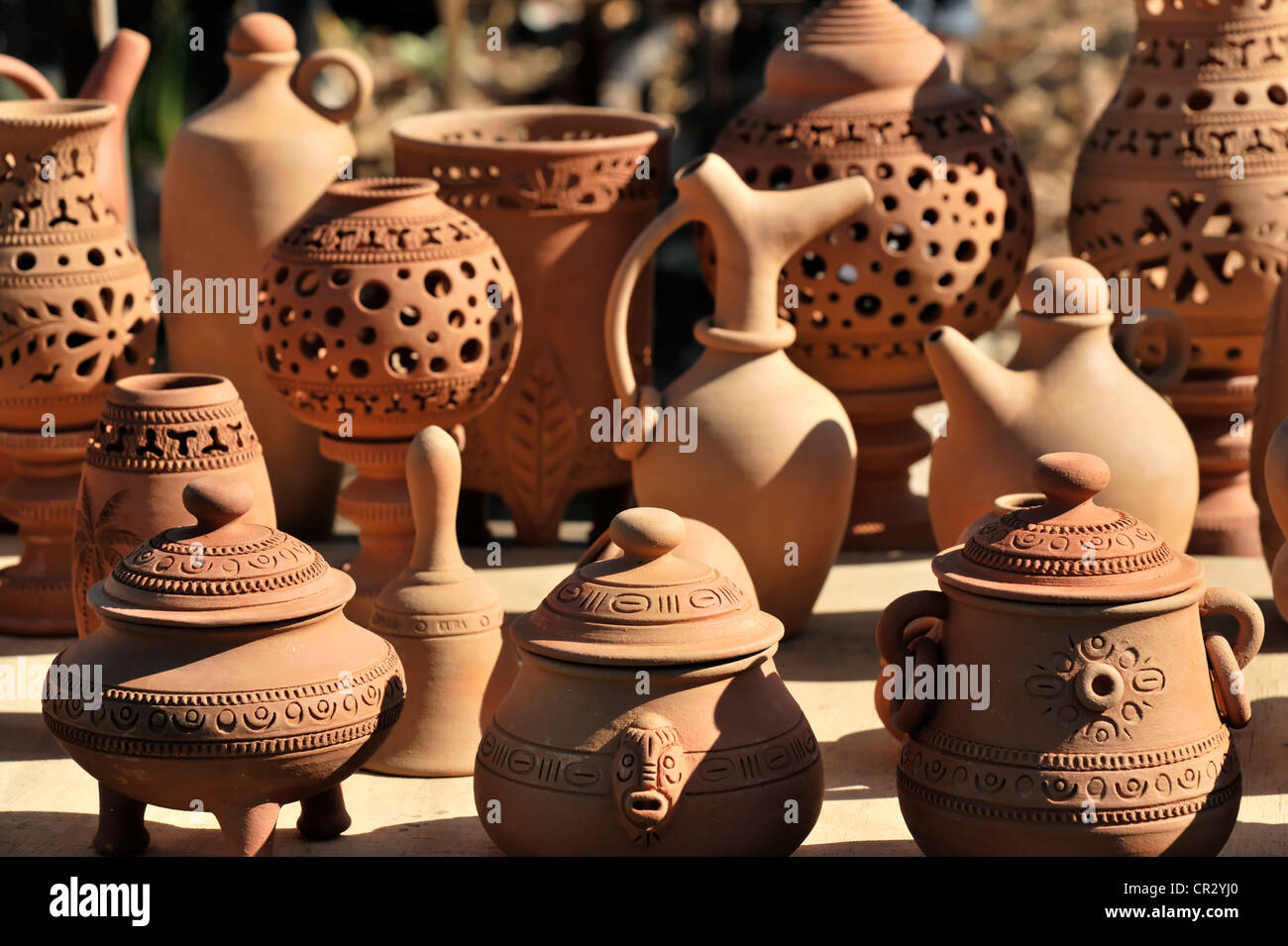 Jars, water vessels, pottery works, souvenirs, Trinidad, Cuba, Greater