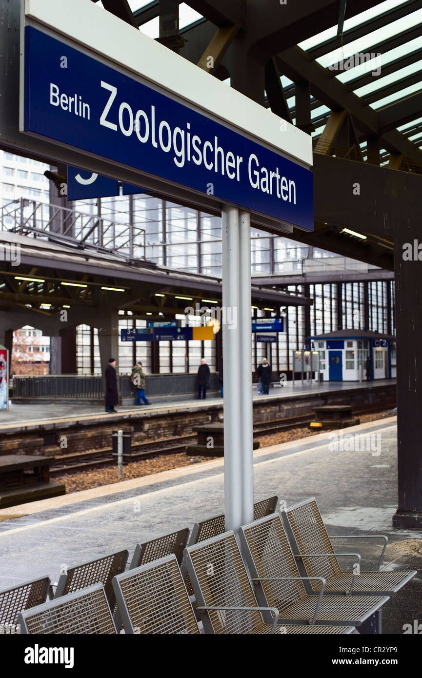 Benches on the platform of the railway station Zoologischer Garten