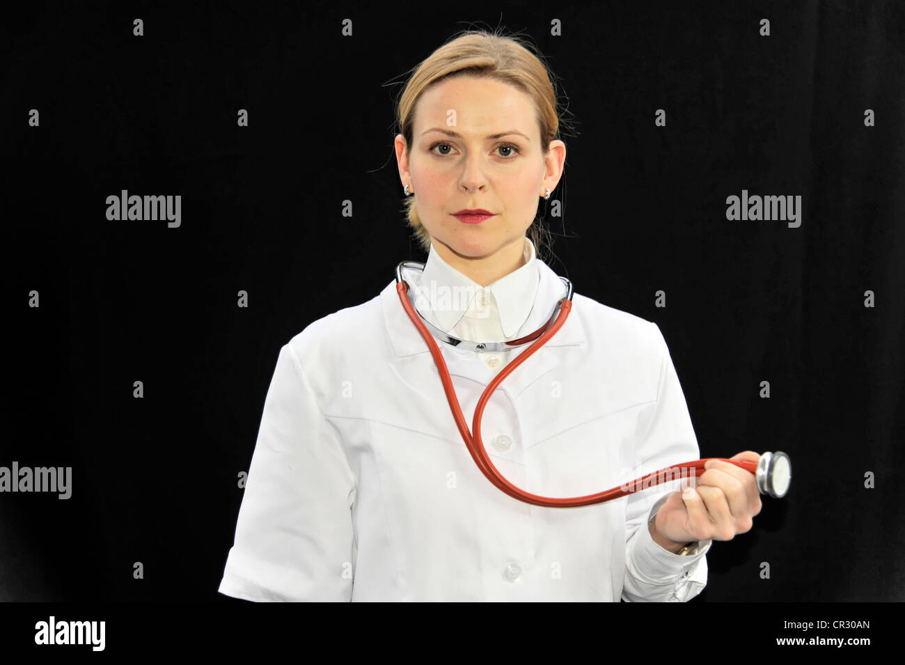 Assistant physician, young doctor with a stethoscope Stock Photo Alamy