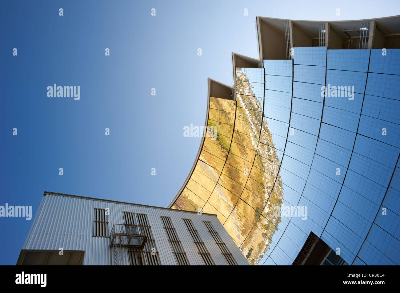 Solar furnace, le Grand Four Solaire d'Odeillo, 1000 kW thermal power station, detailed view of