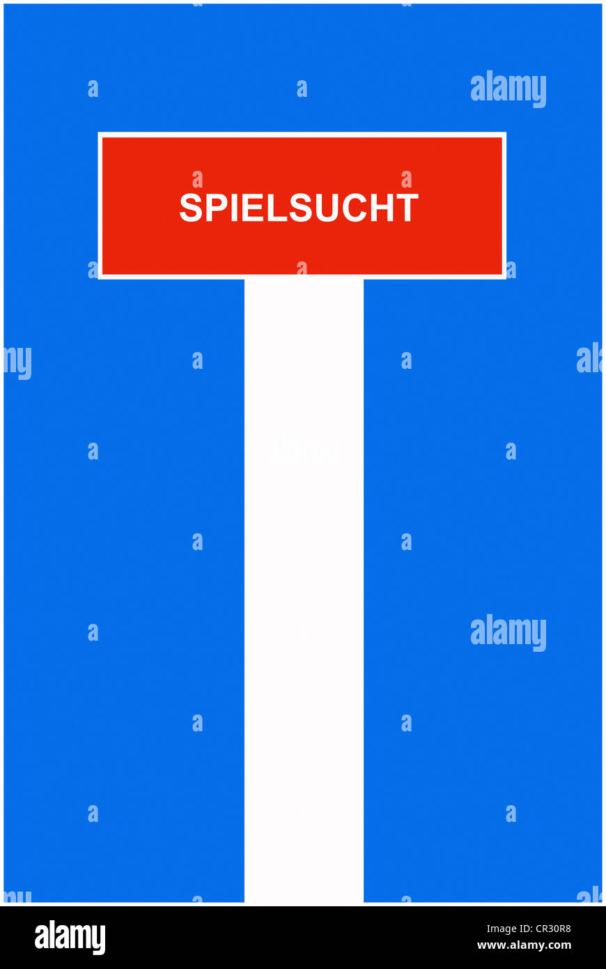 Symbolic image, dead end street, cul-de-sac, Spielsucht, German for 'game addiction' Stock Photo