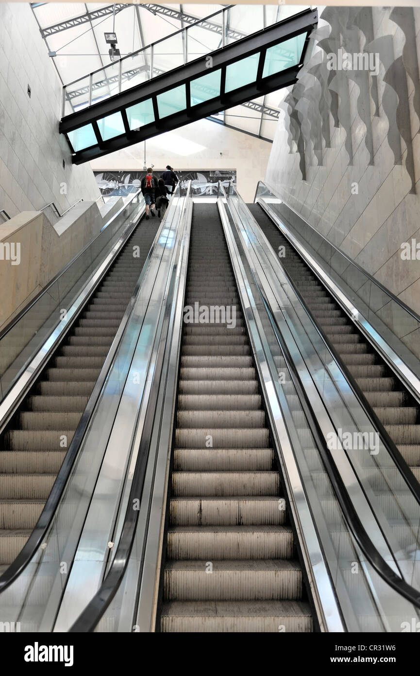 Stairways, escalators, Estacao Rossio, Rossio Station, Lisbon, Lisboa ...