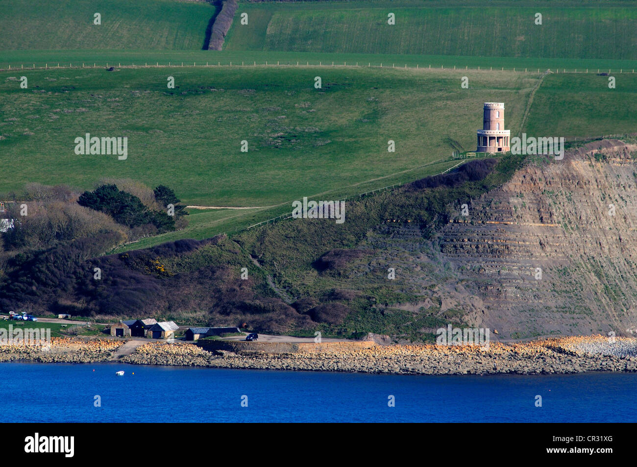 Clavel Tower on the Jurassic coast near Kimmeridge Dorset UK Stock Photo