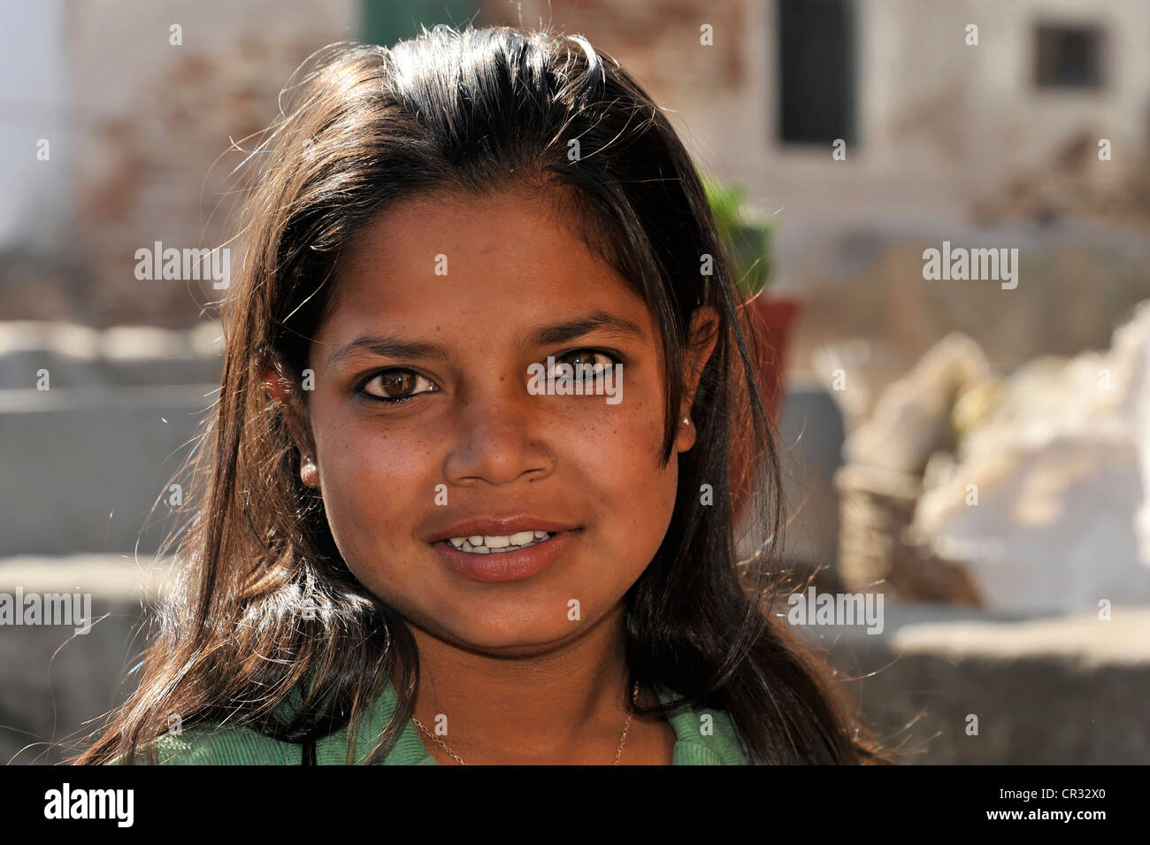 Nepali woman, portrait, Durbar Square, Bhaktapur, Kathmandu, Kathmandu Valley, Nepal, Asia Stock Photo
