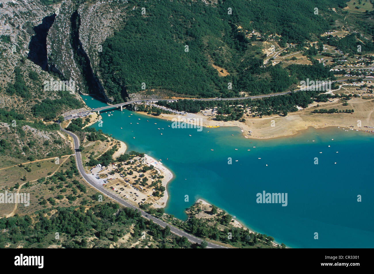 France, Var/Alpes de Haute Provence, Parc Naturel Regional du Verdon (Natural Regional Park of Verdon), entrance of the Gorges Stock Photo