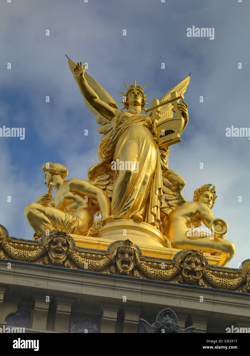 France Paris Opera House Statue Detail Front Building Entrance Stock Photo