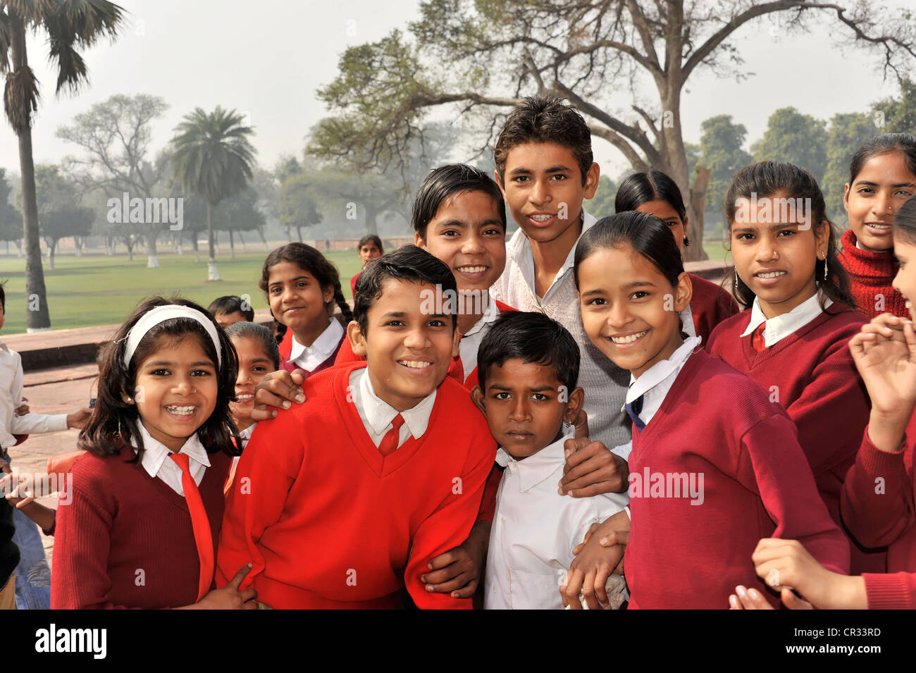 Indian school children, students, school class, Agra, Uttar Pradesh, North India, India, Asia Stock Photo