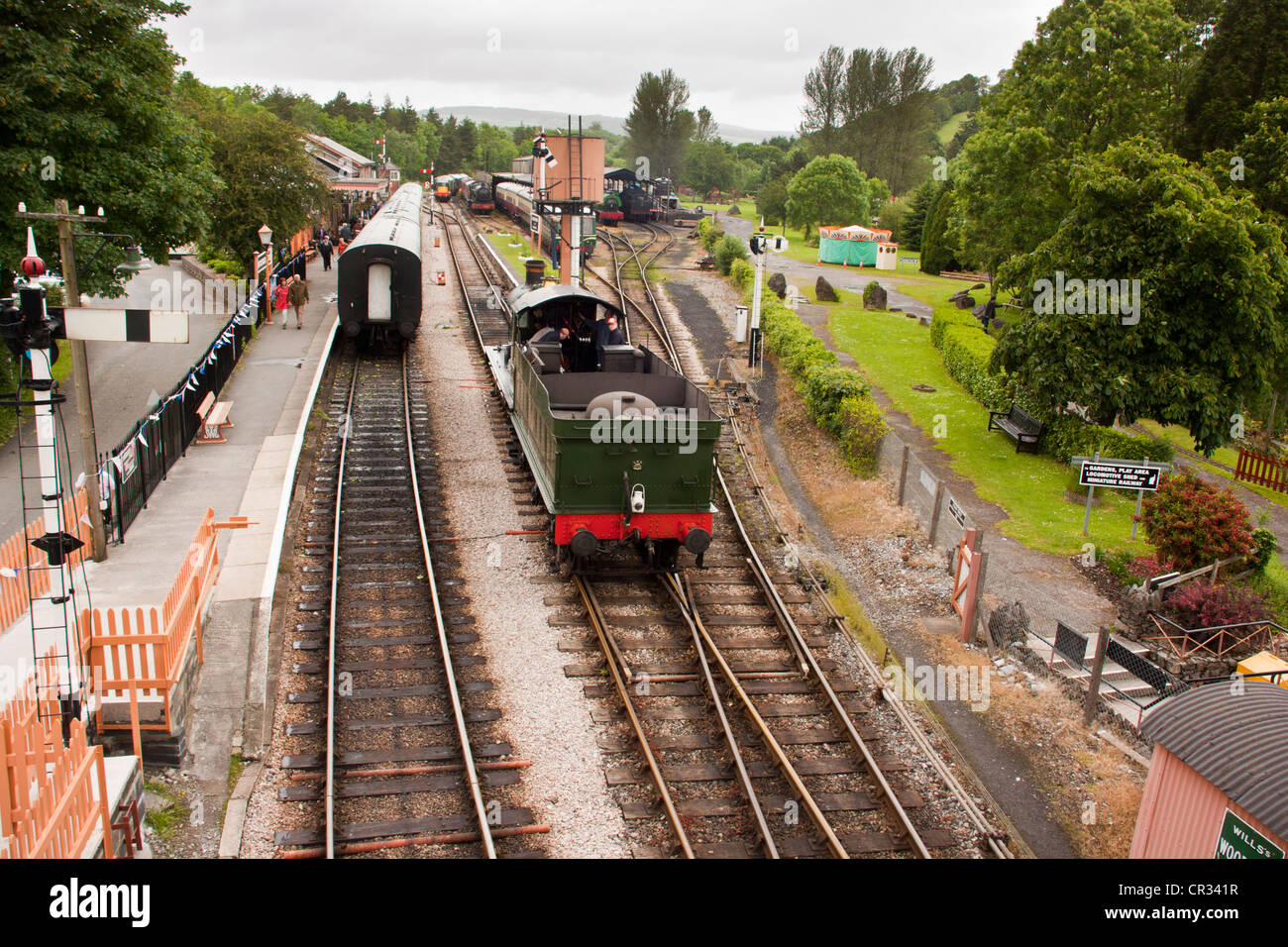 South devon railway line at Buckfastleigh station, 140 yrs old line shut down in 1962, re-opened in 1969 for tourists. Stock Photo