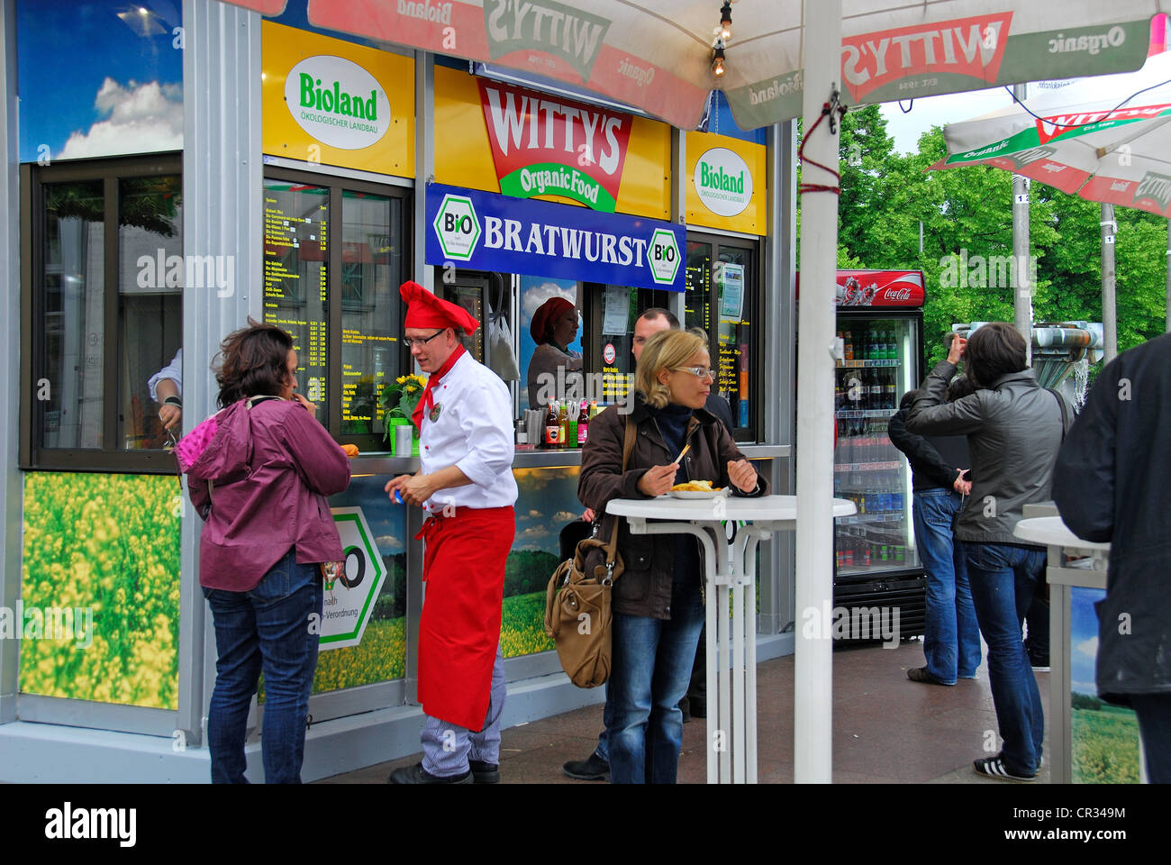 BERLIN, GERMANY. Witty's, a popular imbiss on Wittenbergplatz specialising in organic sausages and currywurst. 2012. Stock Photo
